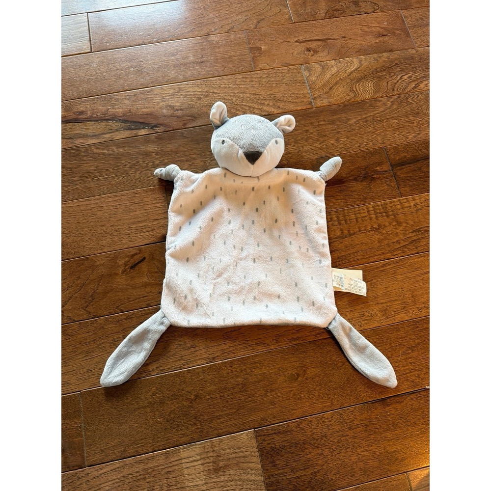 Cloud Island Gray White Fox Lovey Security Blanket Plush